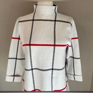 Tahari Mock Neck Plaid Turtleneck Sweater in medium NWOT